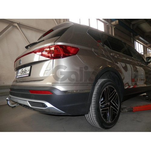 V069V GALIA Полностью оцинкованный фаркоп на Volkswagen Tiguan 2007-2016, Tiguan 2 2016-2024, Tiguan 3 2024-, VW Tayron 2024-, Audi Q3 2011-2019, 2019-2025, 2025-, SEAT Tarraco 2018-2024, 2024-. Подрозетник убирается за бампер. Тип шара: AV (вертикальное 