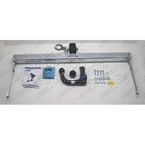 V069V GALIA Полностью оцинкованный фаркоп на Volkswagen Tiguan 2007-2016, Tiguan 2 2016-2024, Tiguan 3 2024-, VW Tayron 2024-, Audi Q3 2011-2019, 2019-2025, 2025-, SEAT Tarraco 2018-2024, 2024-. Подрозетник убирается за бампер. Тип шара: AV (вертикальное 