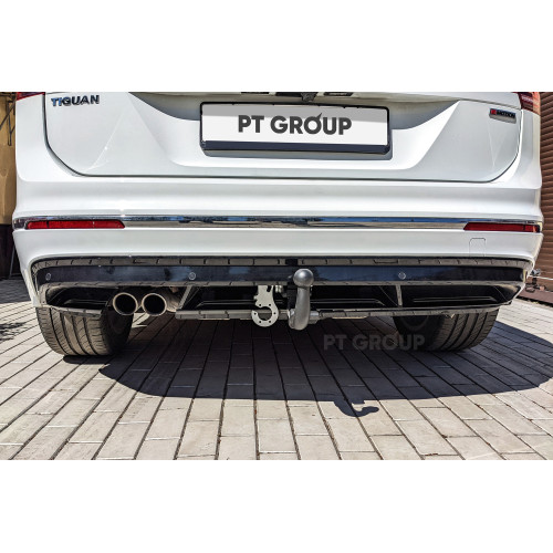 VTI-08-991422.00 PT GROUP Фаркоп на Skoda Kodiaq 2017-2023, 2023-, Volkswagen Tiguan 2007-2016, 2016-2024, Skoda Karoq 2017-. Необходима подрезка бампера. Тип шара: AV (вертикально-съемный с ключом). Нагрузки: 2500/100 кг, масса фаркопа 20 кг (без электри
