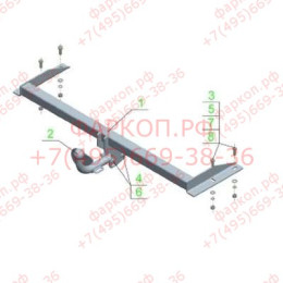 VW 19 AVTOS Фаркоп на Volkswagen Vento 1992-1998. Необходима подрезка бампера. Тип шара: A. Нагрузки: 1000/75 кг, масса фаркопа 13,2 кг (без электрики в комплекте)