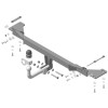94204-A MOTODOR Фаркоп с оцинкованным шаром на Belgee X70 2024-, Geely Atlas Pro 2021-2024 без выреза в бампере. Тип шара: A. Нагрузки: 1500/75 кг, масса фаркопа 15,1 кг (без электрики в комплекте)