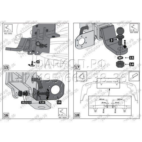 F.5714.003 BERG Фаркоп на Toyota Land Cruiser Prado 120 2002-2009, Prado 150 (кроме Black Onyx) 2009-2023, Lexus GX470 2003-2009, Lexus GX460 2009-2023. Требуется подрезка бампера. Тип шара: E. Нагрузки: 2200/120 кг, масса фаркопа 9,5 кг (без электрики в 