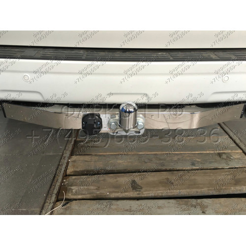 3090-FL ORIS Тюнинговый фаркоп с металлической накладкой на Toyota Land Cruiser Prado J150 2010-2023, Lexus GX460 2010-2014 без выреза в бампере. Тип шара: F. Нагрузки: 2000/120 кг, масса фаркопа 21 кг (без электрики в комплекте)