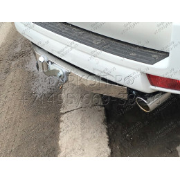 3090-FL ORIS Тюнинговый фаркоп с металлической накладкой на Toyota Land Cruiser Prado J150 2010-2023, Lexus GX460 2010-2014 без выреза в бампере. Тип шара: F. Нагрузки: 2000/120 кг