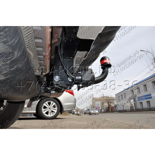 6455-A ORIS Фаркоп на SsangYong Actyon 2010-2015. Необходима подрезка бампера. Тип шара: A. Нагрузки: 1500/75 кг, масса фаркопа 18,5 кг (без электрики в комплекте)