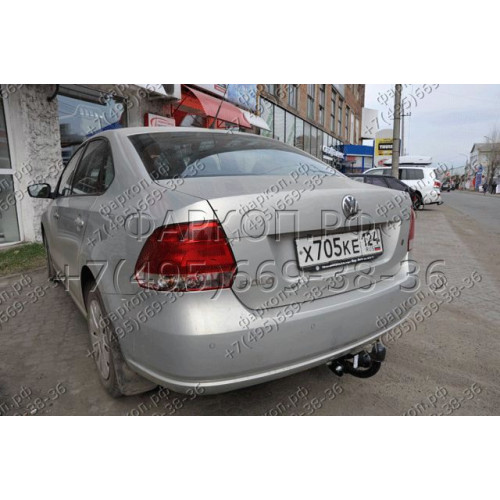 2193-A ORIS Фаркоп на Volkswagen Polo седан 2010-2020, Volkswagen Polo лифтбек 2020-. Необходима подрезка бампера. Тип шара: A. Нагрузки: 1000/75 кг, масса фаркопа 13 кг (без электрики в комплекте)
