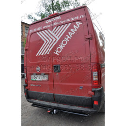 2627-A ORIS Фаркоп на FIAT Ducato фургон Sollers 2006- без выреза в бампере. Тип шара: A. Нагрузки: 1500/75 кг, масса фаркопа 22 кг (без электрики в комплекте)