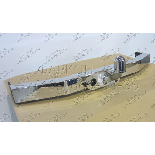 3090-FL ORIS Тюнинговый фаркоп с металлической накладкой на Toyota Land Cruiser Prado J150 2010-2023, Lexus GX460 2010-2014 без выреза в бампере. Тип шара: F. Нагрузки: 2000/120 кг, масса фаркопа 21 кг (без электрики в комплекте)