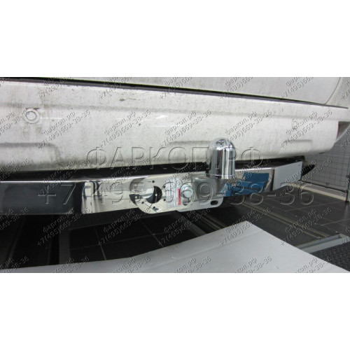 3090-FL ORIS Тюнинговый фаркоп с металлической накладкой на Toyota Land Cruiser Prado J150 2010-2023, Lexus GX460 2010-2014 без выреза в бампере. Тип шара: F. Нагрузки: 2000/120 кг, масса фаркопа 21 кг (без электрики в комплекте)