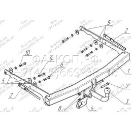 FD 23 AVTOS Фаркоп на Ford Mondeo седан/универсал 2007-2015 без подрезки бампера. Тип шара: A. Нагрузки: 1500/75 кг, масса фаркопа 16,5 кг (без электрики в комплек