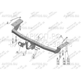 TY 30 AVTOS Фаркоп на Toyota Corolla универсал 2002-2006. Необходима подрезка бампера. Тип шара: A. Нагрузки: 1250/75 кг, масса фаркопа 14 кг (без электрики в компл