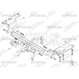 TY 37 AVTOS Фаркоп на Toyota Corolla седан 2013-2019 требуется подрезка бампера. Тип шара: A. Нагрузки: 1250/75 кг, масса фаркопа 15,5 кг (без электрики в комплекте)