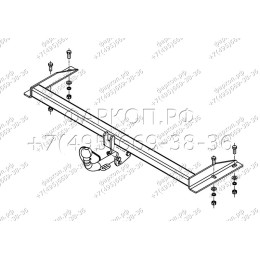VW 19 AVTOS Фаркоп на Volkswagen Vento 1992-1998. Необходима подрезка бампера. Тип шара: A. Нагрузки: 1000/75 кг, масса фаркопа 13,2 кг (без электрики в комплекте)