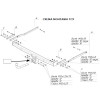 1420-A ORIS Фаркоп на Renault Megane Classic II седан 2003-2008/11, Megane II универсал 2003/9-2008 без выреза в бампере. Тип шара: A. Нагрузки: 1100/50 кг, масса фаркопа 20 кг (без электрики в комплекте)