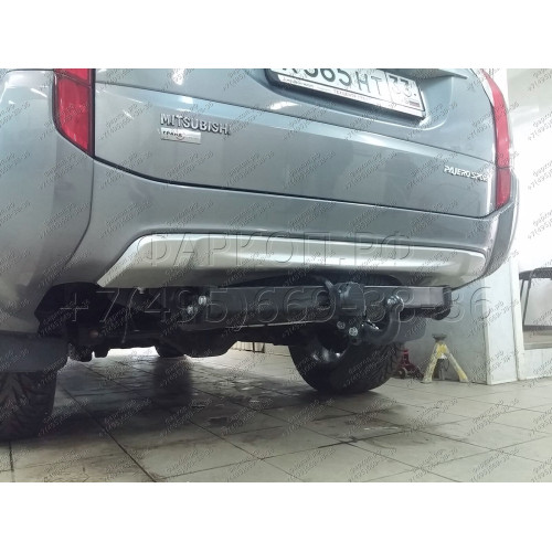 4166-A ORIS Фаркоп на Mitsubishi Pajero Sport 2 2008-2016, Mitsubishi Pajero Sport 3 2016-2021 без выреза в бампере. Тип шара: A. Нагрузки: 2500/100 кг, масса фаркопа 20,5 кг (без электрики в комплекте)