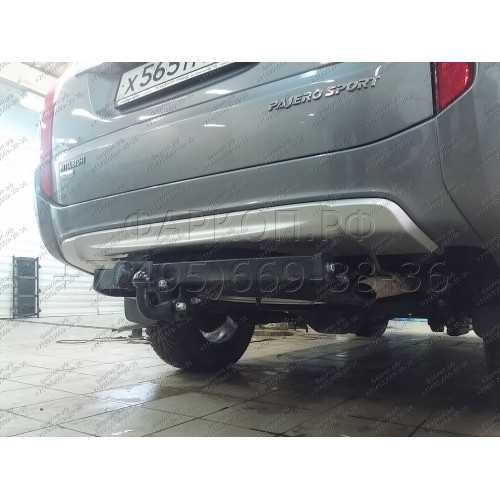 4166-A ORIS Фаркоп на Mitsubishi Pajero Sport 2 2008-2016, Mitsubishi Pajero Sport 3 2016-2021 без выреза в бампере. Тип шара: A. Нагрузки: 2500/100 кг, масса фаркопа 20,5 кг (без электрики в комплекте)