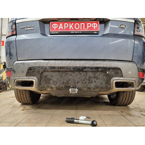 R101C GALIA Полностью оцинкованный фаркоп на Land Rover Range Rover Sport 2013-2022. Тип шара: C (горизонтальный съемный). Невидимый вырез бампера. Нагрузки: 3500/200 кг, масса фаркопа 23,87 кг