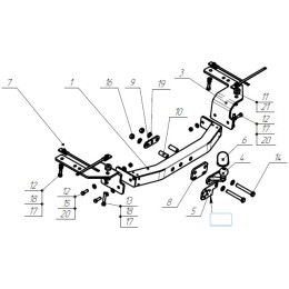 3018-FL ORIS Тюнинговый фаркоп с металлической накладкой на Toyota Land Cruiser 200 2007-2021 (включая Executive, Excalibur, TRD), Lexus LX 2007-2021. Без выреза в бампере. Тип шара: 