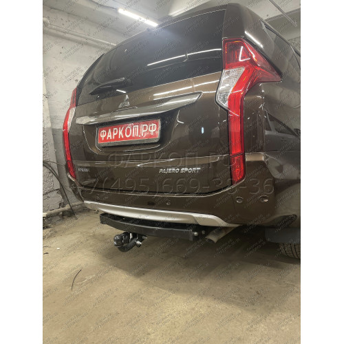 4166-A ORIS Фаркоп на Mitsubishi Pajero Sport 2 2008-2016, Mitsubishi Pajero Sport 3 2016-2021 без выреза в бампере. Тип шара: A. Нагрузки: 2500/100 кг, масса фаркопа 20,5 кг (без электрики в комплекте)