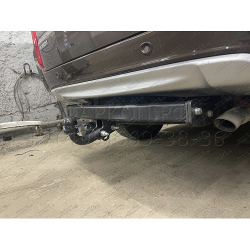 4166-A ORIS Фаркоп на Mitsubishi Pajero Sport 2 2008-2016, Mitsubishi Pajero Sport 3 2016-2021 без выреза в бампере. Тип шара: A. Нагрузки: 2500/100 кг, масса фаркопа 20,5 кг (без электрики в комплекте)