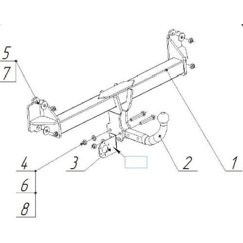 4754-A ORIS Фаркоп на BMW X3 F25 2010-2017, BMW X4 F26 2014-2018. Необходима подрезка бампера. Тип шара: A. Нагрузки: 2400/100 кг, масса фаркопа 17,4 кг (без электрики в комплекте)