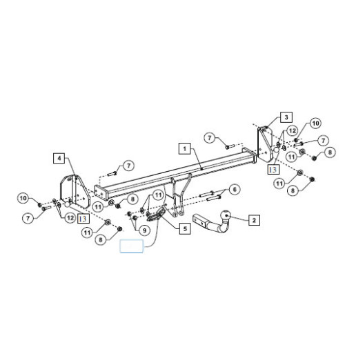 4757-A ORIS Фаркоп на BMW X1 F48 2015-2022, BMW 2-Series Active Tourer F45 2014-2021, BMW 2-Series Gran Tourer F46 2015-2021 без выреза в бампере. Тип шара: A. Нагрузки: 2000/80 кг, масса фаркопа 18,5 кг (без электрики в комплекте)