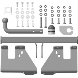 90901-A MOTODOR Фаркоп с оцинкованным шаром на Hyundai Tucson 2004-2010, Kia Sportage 2004-2010. Необходима подрезка бампера. Тип шара: A. Нагрузки: 1200/75 кг, масса фаркопа 