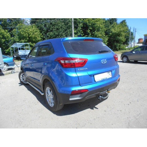 90906-A MOTODOR Фаркоп с оцинкованным шаром на Hyundai Creta 2016-2021, 2021-2022, Solaris HC 2024- без выреза в бампере. Тип шара: A. Нагрузки: 1300/75 кг, масса фаркопа 15,1 кг (без электрики в комплекте)