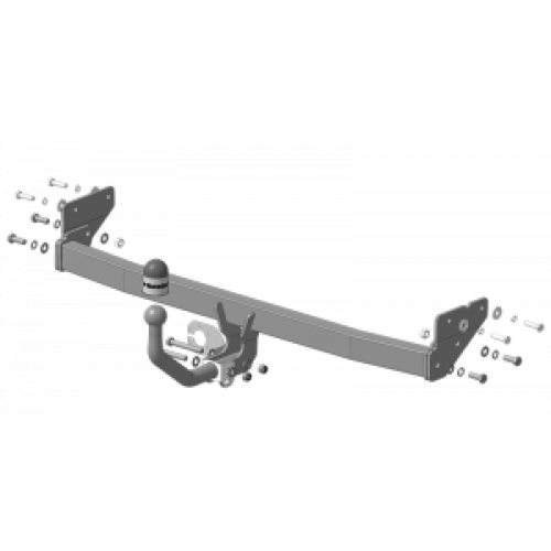 90906-A MOTODOR Фаркоп с оцинкованным шаром на Hyundai Creta 2016-2021, 2021-2022, Solaris HC 2024- без выреза в бампере. Тип шара: A. Нагрузки: 1300/75 кг, масса фаркопа 15,1 кг (без электрики в комплекте)