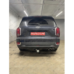 90915-E MOTODOR Фаркоп с оцинкованным шаром на Hyundai Palisade 2020- без выреза в бампере. Тип шара: E. Нагрузки 2000/100 кг, масса фаркопа 21,3 кг (без электрики в к