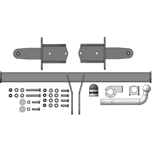 91207-A MOTODOR Фаркоп с оцинкованным шаром на Mercedes GLE-Class w167 2019-, Mercedes GLS-Class x167 2019-. Невидимый вырез в бампере. Тип шара: A. Нагрузки 2000/100 кг, масса фаркопа 24,4 кг (без электрики в комплекте)