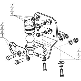 92513-FE MOTODOR Фаркоп с оцинкованным шаром на Toyota Land Cruiser Prado J150 2009-2023, Toyota Land Cruiser Prado J120 2002-2009, Toyota FJ Cruiser 2006-2014. Необходима подрезка бампера. Тип шар