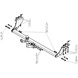 92520-A MOTODOR Фаркоп с оцинкованным шаром на Toyota Voxy 2014-2021, Toyota Noah 2014-2021, Toyota Esquire 2014-2022 без подрезки бампера. Тип шара: A. Нагрузки 1500/75 кг, масса фарк