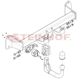 B-085 STEINHOF Фаркоп на BMW 3-Series Gran Turismo F34 06/2013-2019 без подрезки бампера. Тип шара: AV (вертикальное быстросъемное крепление шара на ключе). Нагрузки: 19
