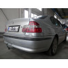 B009C GALIA Полностью оцинкованный фаркоп на BMW 3-Series E46 седан/универсал/купе 1998-2005. Подрозетник убирается за бампер. Тип шара: C (горизонтальный съемный). Невидимый вырез бампера. Нагрузки: 1800/75 кг, масса фаркопа 17,07 кг