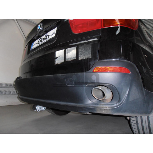 B017A GALIA Полностью оцинкованный фаркоп на BMW X5 E70 2007-2013, X5 F15 2013-2018, BMW X6 F16 2014-2019, кроме моделей с M-пакетом. Подрозетник убирается за бампер. Тип шара: A. Невидимый вырез бампера. Нагрузки: 3500/140 кг, масса фаркопа 16,52 кг