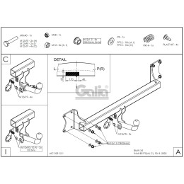 B017A GALIA Полностью оцинкованный фаркоп на BMW X5 E70 2007-2013, X5 F15 2013-2018, BMW X6 F16 2014-2019, кроме моделей с M-пакетом. Подрозетник убирается за бампер. Тип ша