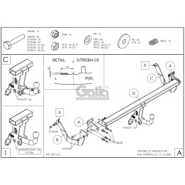 C055A GALIA Полностью оцинкованный фаркоп на Citroen C5 III седан 2008-2017, Peugeot 407 седан 2004-2010. Только для моделей с одной трубой глушителя. для Peugeot 407 2008 го