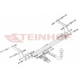D-012 STEINHOF Фаркоп на Renault Duster 2010-2015, Dacia Duster 2010-2013 без подрезки бампера. Тип шара: A. Нагрузки: 1500/75 кг, масса фаркопа 17,2 кг (без электрики в комплек