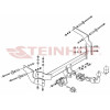 F-073 STEINHOF Фаркоп на Citroen Nemo 2009-2015, FIAT Fiorino 2008-2021, FIAT Qubo 2008-2021, Peugeot Bipper 2008-2017. Требуется подрезка бампера. Тип шара: AH (горизонтальное быстросъемное крепление шара на ключе). Нагрузки: 1300/75 кг, масса фаркопа 15