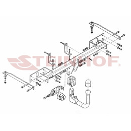 F-115 STEINHOF Фаркоп на FIAT Panda III, только 2WD 2012-2022 без подрезки бампера. Тип шара: AV (вертикальное быстросъемное крепление шара на ключе). Нагрузки: 10