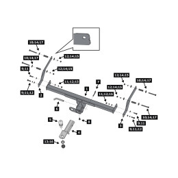 F.6017.008 BERG Фаркоп на Lada XRay 2016-2022 (вкл. Cross) без подрезки бампера. Тип шара: E. Нагрузки: 1100/75 кг, масса фаркопа 14 кг (без электрики в комплекте)