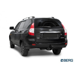 F.6018.001 BERG Фаркоп на Lada Priora 2007-2018, Lada 2110/2111/2112 1995-2007 без снятия и подрезки бампера. Тип шара: A. Нагрузки: 900/75 кг, масса фаркопа 12 кг (без электрики 
