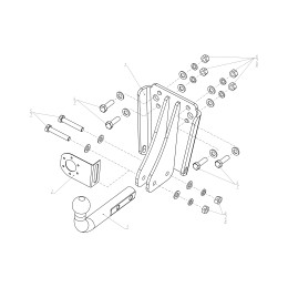 F.6312.001 BERG Фаркоп на UAZ Hunter 2003-, UAZ 469 1972-1985, 2010-2011, UAZ 3151/31512 1985-2013 без снятия и подрезки бампера. Тип шара: A. Нагрузки: 1000/75 кг, масса фаркопа 8,6 кг (бе