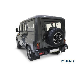 F.6312.001 BERG Фаркоп на UAZ Hunter 2003-, UAZ 469 1972-1985, 2010-2011, UAZ 3151/31512 1985-2013 без снятия и подрезки бампера. Тип шара: A. Нагрузки: 1000/75 кг, масса фаркопа 8,6 кг (бе