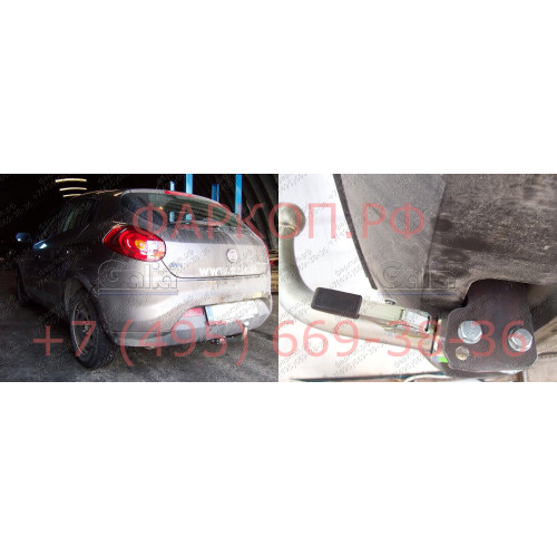 F107C GALIA Полностью оцинкованный фаркоп на FIAT Bravo 2007-2014. Подрозетник убирается за бампер. Тип шара: C (горизонтальный съемный). Невидимый вырез бампера. Нагрузки: 1300/60 кг, масса фаркопа 17,1 кг