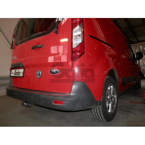F129C GALIA Полностью оцинкованный фаркоп на Ford Transit Connect 2014-2022, Ford Tourneo Connect 2014-2022. Подрозетник убирается за бампер. Тип шара: C (горизонтальный съемный). Установка без выреза бампера. Нагрузки: 1400/80 кг, масса фаркопа 15,07 кг