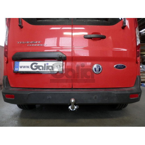 F129C GALIA Полностью оцинкованный фаркоп на Ford Transit Connect 2014-2022, Ford Tourneo Connect 2014-2022. Подрозетник убирается за бампер. Тип шара: C (горизонтальный съемный). Установка без выреза бампера. Нагрузки: 1400/80 кг, масса фаркопа 15,07 кг