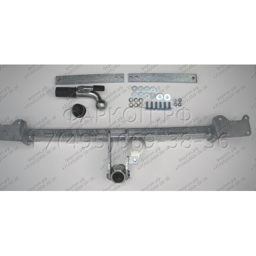 F129C GALIA Полностью оцинкованный фаркоп на Ford Transit Connect 2014-2022, Ford Tourneo Connect 2014-2022. Подрозетник убирается за бампер. Тип шара: C (горизонтальный съемный). Установка без выреза бампера. Нагрузки: 1400/80 кг, масса фаркопа 15,07 кг