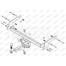 FA 0170-E Бизон Фаркоп на Renault Duster 2010-2021, Nissan Terrano 2014-2022, Renault Kaptur 2016-2022 без подрезки бампера. Тип шара: E (легкосъемный шар под квадрат). Нагрузки: 2500/
